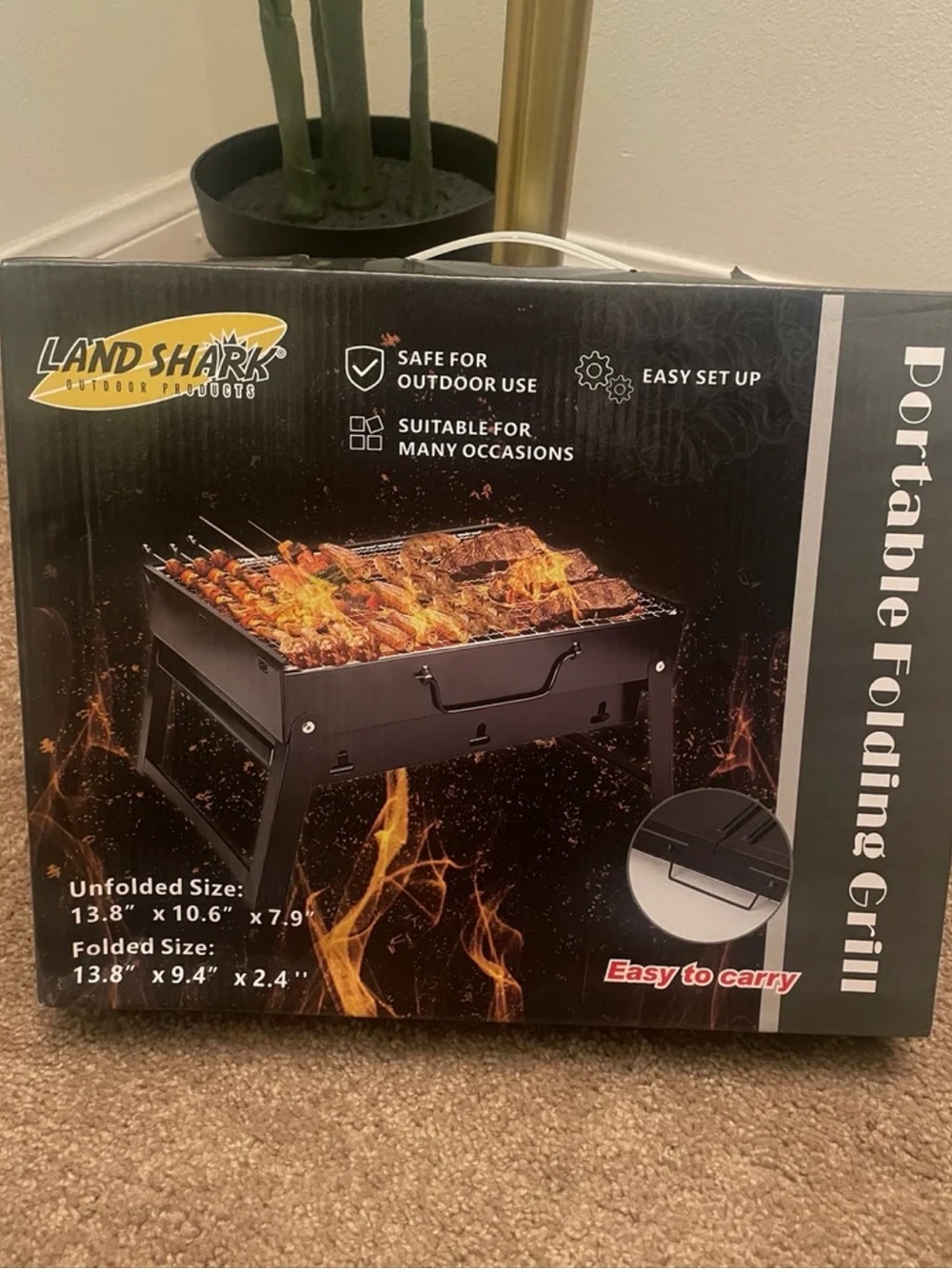 Portable Folding Grill in Black - Outdoor BBQ Grill